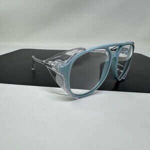 AO safety glasses Z87 F 9100plastic eyeglasses frames side Shields Blue Aviator